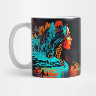 Surreal Native American Woman Mug